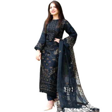 AS 36 Embroidered Unstitched 3 Pcs Dress
